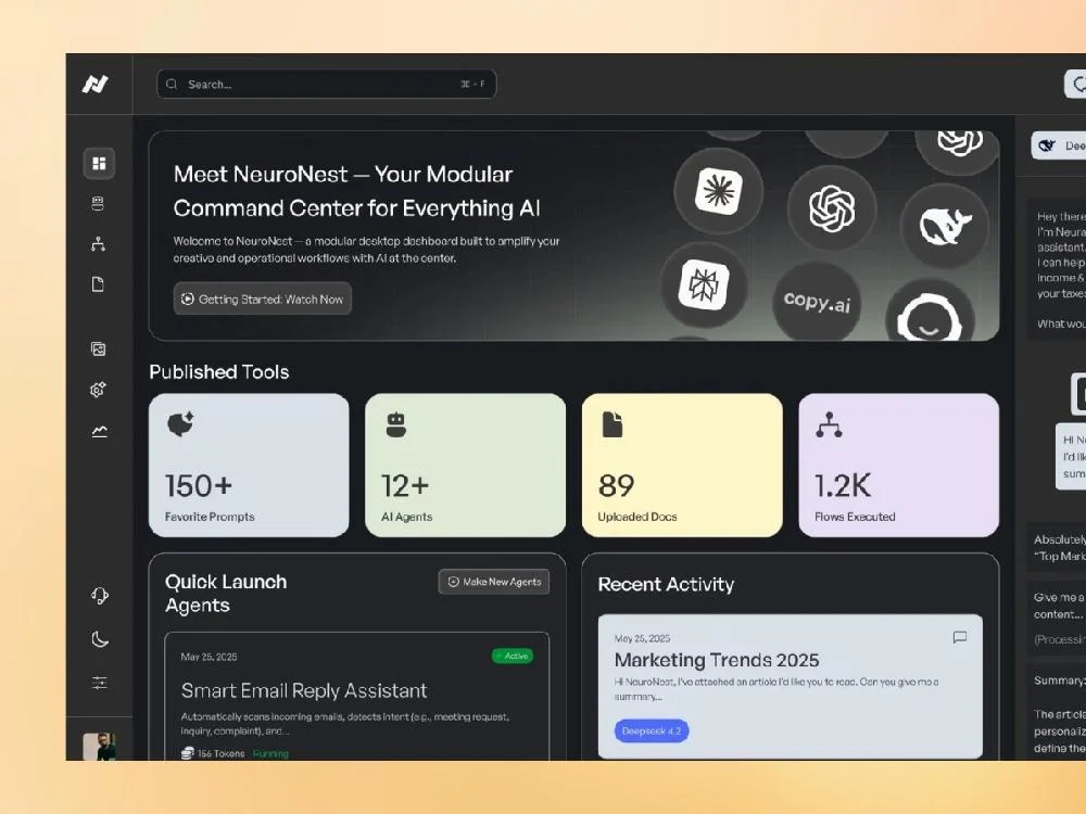 Modular AI-Powered Desktop Dashboard — portfolio cover