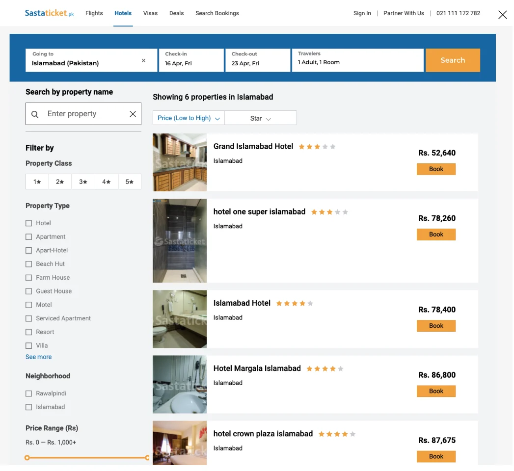 Flight Aggregator - Sastaticket.pk — project image 2